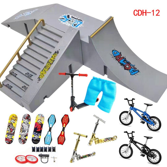 CDH-12 Mini Finger Bike Bicycle Finger Skateboards Skate Ramp Parts Set, CDH-12