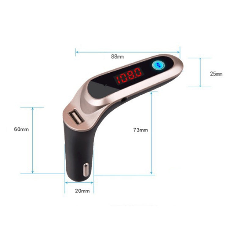 S7 Smart Digital Display Music Player Calling Car Charger, S7 Gold, S7 Rose Gold, S7 Black, S7 Silver