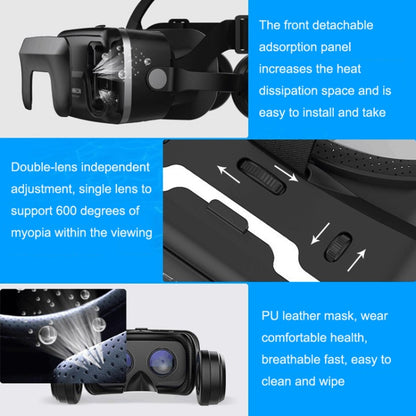7th VR Glasses 3D Virtual Reality Game Digital Glasses With Headset, G04EA Increase Version, G04EA+B01 Handle, G04EA+B03 Handle