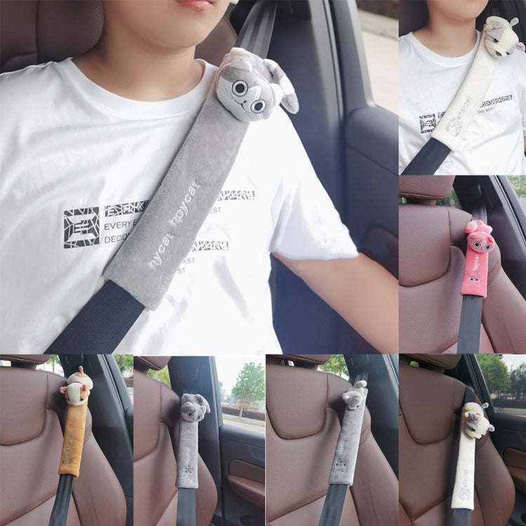002 Cute Cartoon Thicked Seat Belt Anti-Strangled Protective Cushion, Length:, 30.5cm (Brown Dog), 30.5cm (Beige Dog), 30.5cm (Gray Cat), 30.5cm (Pink Cat), 30.5cm (Gray Fox), 30.5cm (Bear), 23cm (Brown Dog), 23cm (Beige Dog), 23cm (Gray Cat)