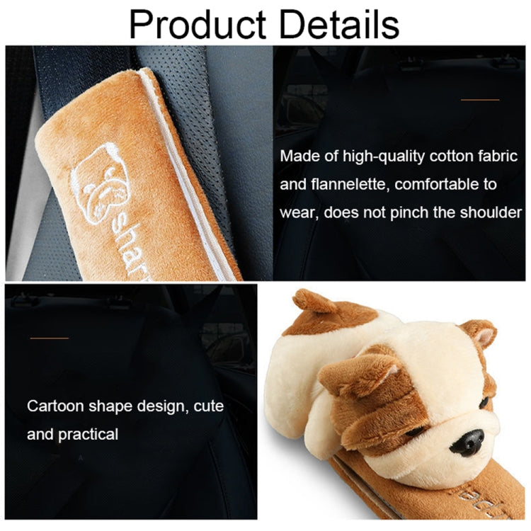 002 Cute Cartoon Thicked Seat Belt Anti-Strangled Protective Cushion, Length:, 30.5cm (Brown Dog), 30.5cm (Beige Dog), 30.5cm (Gray Cat), 30.5cm (Pink Cat), 30.5cm (Gray Fox), 30.5cm (Bear), 23cm (Brown Dog), 23cm (Beige Dog), 23cm (Gray Cat)