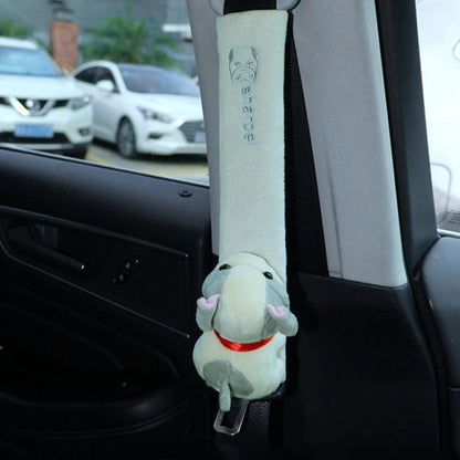 002 Cute Cartoon Thicked Seat Belt Anti-Strangled Protective Cushion, Length:, 30.5cm (Brown Dog), 30.5cm (Beige Dog), 30.5cm (Gray Cat), 30.5cm (Pink Cat), 30.5cm (Gray Fox), 30.5cm (Bear), 23cm (Brown Dog), 23cm (Beige Dog), 23cm (Gray Cat)