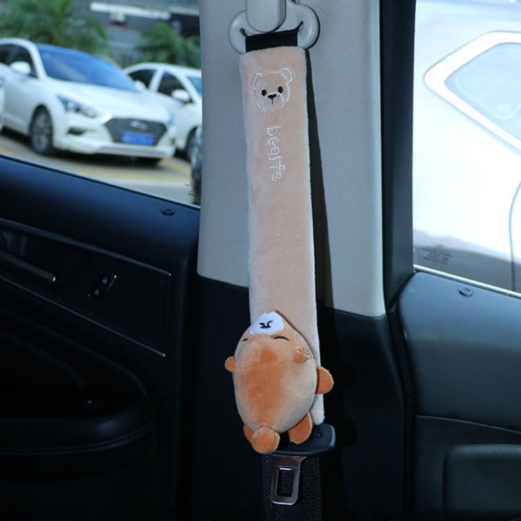 002 Cute Cartoon Thicked Seat Belt Anti-Strangled Protective Cushion, Length:, 30.5cm (Brown Dog), 30.5cm (Beige Dog), 30.5cm (Gray Cat), 30.5cm (Pink Cat), 30.5cm (Gray Fox), 30.5cm (Bear), 23cm (Brown Dog), 23cm (Beige Dog), 23cm (Gray Cat)