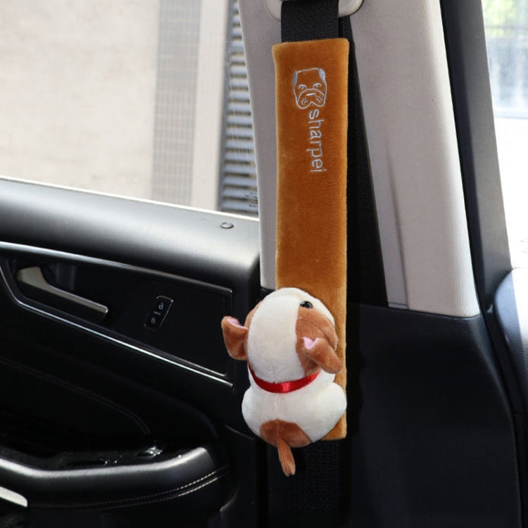 002 Cute Cartoon Thicked Seat Belt Anti-Strangled Protective Cushion, Length:, 30.5cm (Brown Dog), 30.5cm (Beige Dog), 30.5cm (Gray Cat), 30.5cm (Pink Cat), 30.5cm (Gray Fox), 30.5cm (Bear), 23cm (Brown Dog), 23cm (Beige Dog), 23cm (Gray Cat)