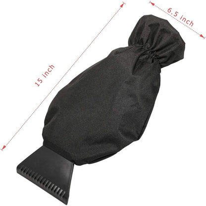 2pcs Winter Warm Car Snow Shoveling Gloves Deicing Snow Scraper, Red, Black