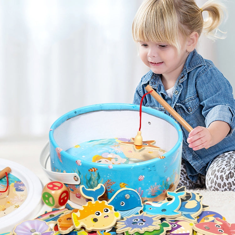 Wooden Magnetic Children Marine Fishing Puzzle Toys, Style:, Boxed 28 Fish, Barrel 20 Fish, Barrel 28 Fish, Barrel 38 Fish