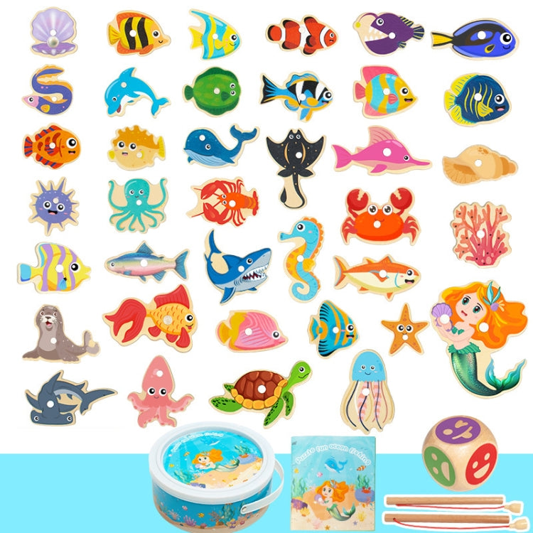 Wooden Magnetic Children Marine Fishing Puzzle Toys, Style:, Boxed 28 Fish, Barrel 20 Fish, Barrel 28 Fish, Barrel 38 Fish