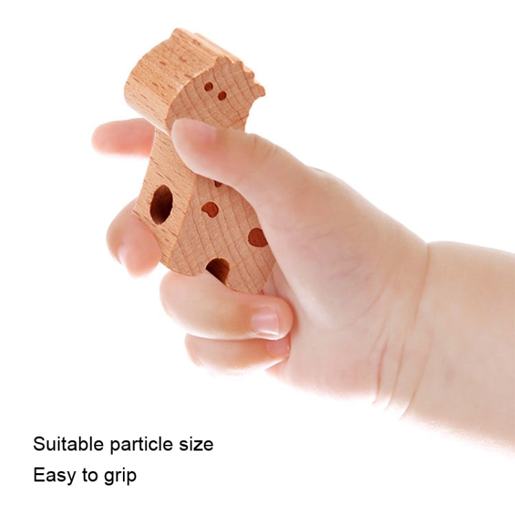 Children Animal String Beads Wood Wearing Rope Early Education Building Block, Animal String Beads