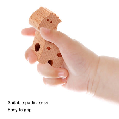 Children Animal String Beads Wood Wearing Rope Early Education Building Block, Animal String Beads