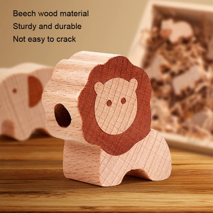 Children Animal String Beads Wood Wearing Rope Early Education Building Block, Animal String Beads
