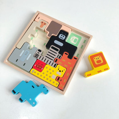 Russian Animal Block Children Early Teaching Wooden Passion Toys, Forest Animals, Farm Animals, Sea Animals