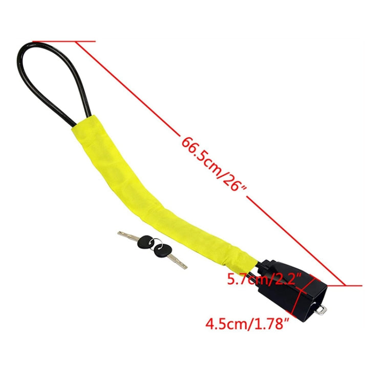 S308 Car Steering Wheel Wire Rope Lock Security Anti-theft Locks, S308 Black, S308 Red, S308 Yellow