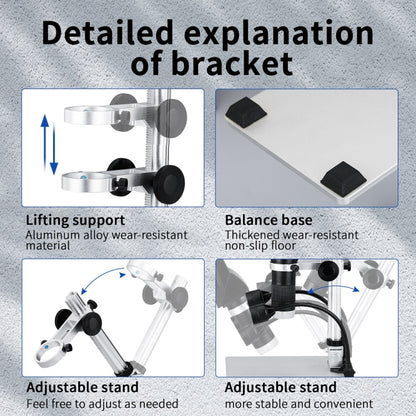 G1600 1-1600X Magnification 9 Inch Electron Microscope, Style:, Without Battery US Plug, Without Battery EU Plug, Without Battery UK Plug, Without Battery AU Plug, With Battery US Plug, With Battery EU Plug, With Battery UK Plug, With Battery AU Plug