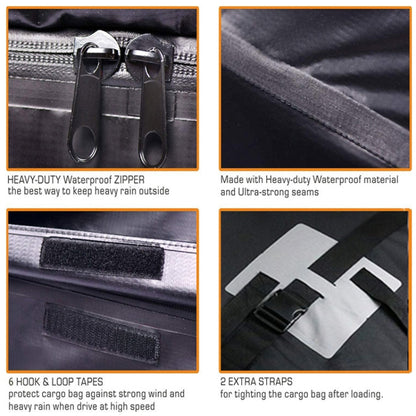 15 Cubic Foot Car Universal Rainproof Roof Luggage Outdoor Camper Roof Bag + Non-slip Mat, T20656 Roof Bag + Non-slip Mat