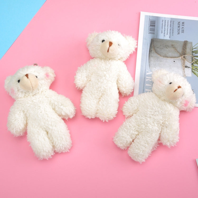 3pcs Pearl Velvet Bear Plush Keychain Toy Pendant, 12cm