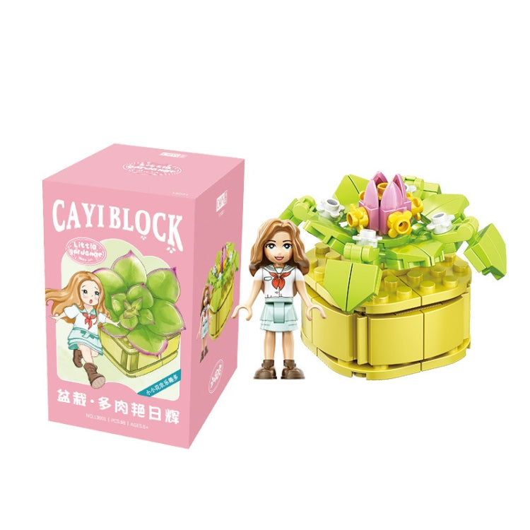 CAYI Succulent Potted Plant Small Particle Puzzle Building Block Toy, 13001, 13002, 13003, 13004, 13005, 13006