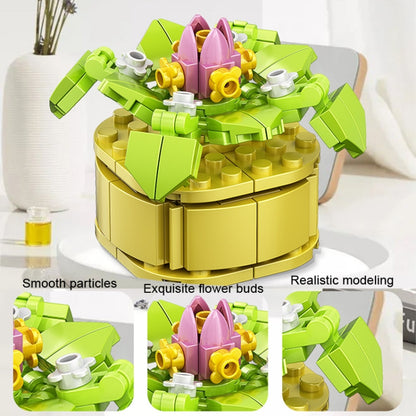 CAYI Succulent Potted Plant Small Particle Puzzle Building Block Toy, 13001, 13002, 13003, 13004, 13005, 13006