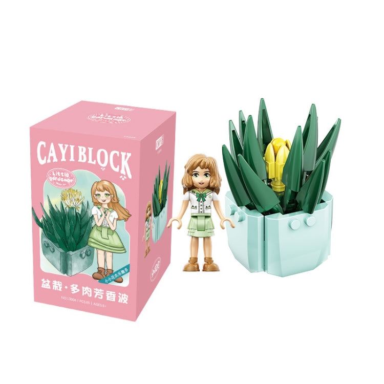 CAYI Succulent Potted Plant Small Particle Puzzle Building Block Toy, 13001, 13002, 13003, 13004, 13005, 13006