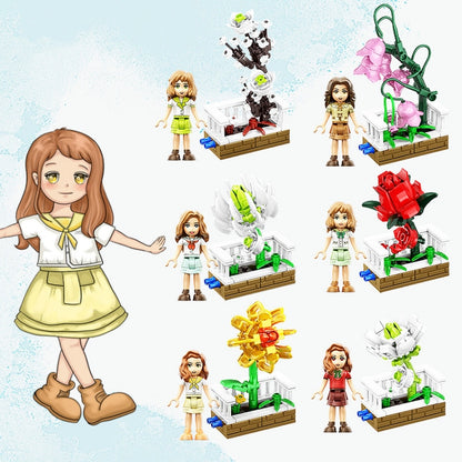 CAYI Flower Garden Bouquet Small Particle Puzzle Building Block Toy, 13101, 13102, 13103, 13104, 13106