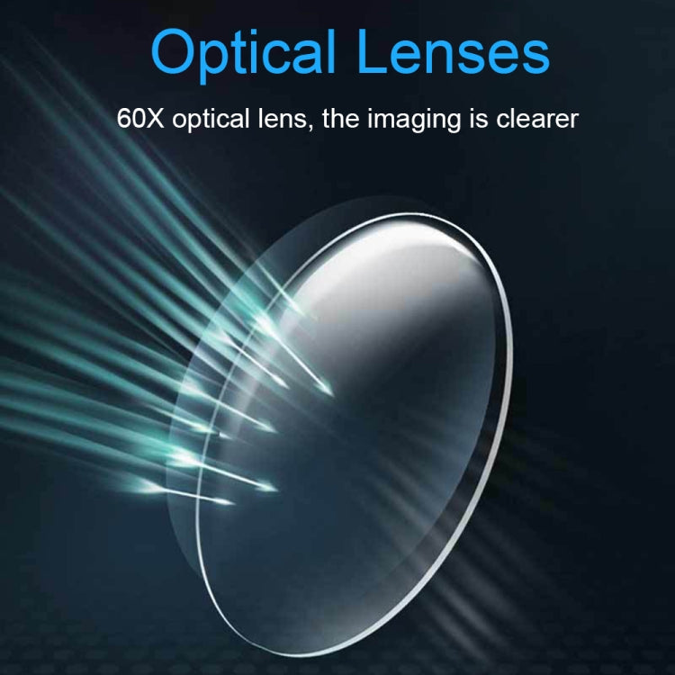 9882(RD) 60X Mini HD Banknote Detection Optical Microscope with LED Light, Color:, Silver, White, Black