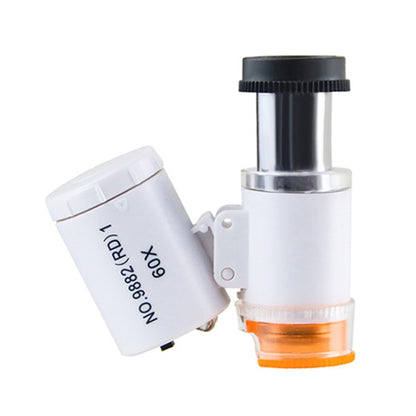 9882(RD) 60X Mini HD Banknote Detection Optical Microscope with LED Light, Color:, Silver, White, Black