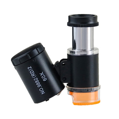 9882(RD) 60X Mini HD Banknote Detection Optical Microscope with LED Light, Color:, Silver, White, Black