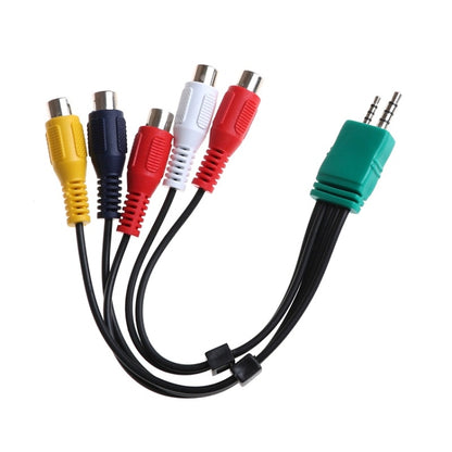 for Samsung 3.5+2.5 to 5RCA Double-head LCD TV AV Cable Component Signal Cable, 20cm 3.5+2.5 to 5RCA