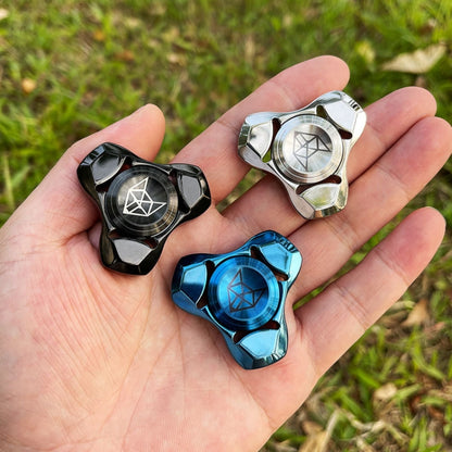 Fingertips Piping Gyro CNC Mechanical Anti-Anxiety Gear Metal Toys, Fox(Blue), Fox(Silver), Fox(Black)