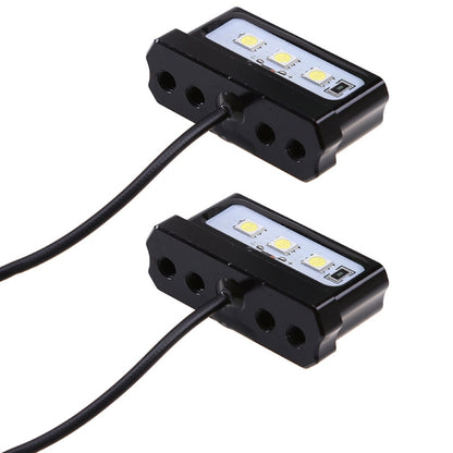 MK-114 2pcs Plane Frame CNC Aluminum Alloy LED Taillights Motorcycle License Plate Light, MK-114 Black, MK-114 Red, MK-114 Blue, MK-114 Gold