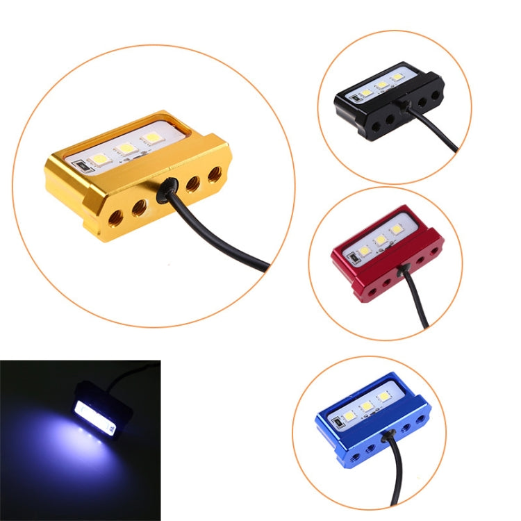 MK-114 2pcs Plane Frame CNC Aluminum Alloy LED Taillights Motorcycle License Plate Light, MK-114 Black, MK-114 Red, MK-114 Blue, MK-114 Gold