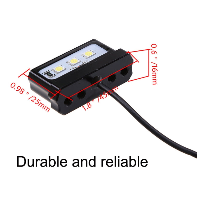 MK-114 2pcs Plane Frame CNC Aluminum Alloy LED Taillights Motorcycle License Plate Light, MK-114 Black, MK-114 Red, MK-114 Blue, MK-114 Gold