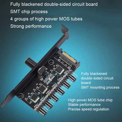 PIC Bit Case Cooling Fan Control Switch PWM 6 Way Computer Fan Speed Controller, PIC Bit Case SATA