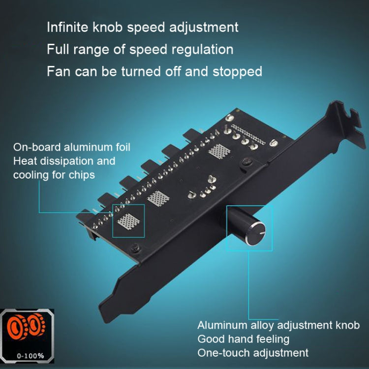 PIC Bit Case Cooling Fan Control Switch PWM 6 Way Computer Fan Speed Controller, PIC Bit Case SATA