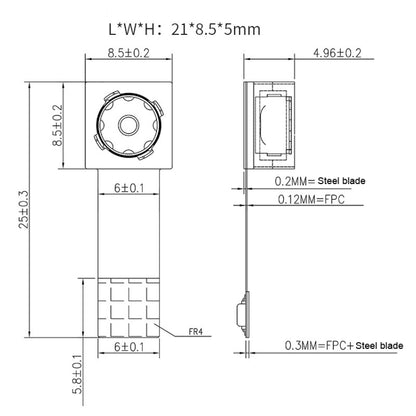 OV5645-AF-V1.0 HD Wide Angle MIPI Monitoring Module CMOS 5MP Scan Code FPC Camera Module, OV5645-AF-V1.0