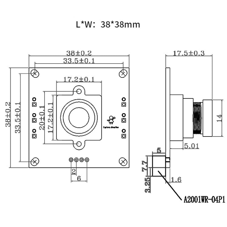AS-2491-USB-38x38 HD 720P H.264 Compressed USB Camera Module, AS-2491-USB-38x38