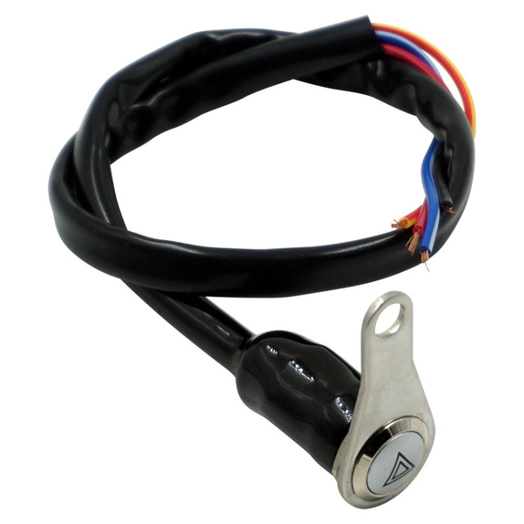 KG-057 Motorcycle Handlebar LED Self-lock Metal Button Dual Flash Switch With Light Ring, KG-057