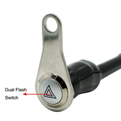 KG-057 Motorcycle Handlebar LED Self-lock Metal Button Dual Flash Switch With Light Ring, KG-057