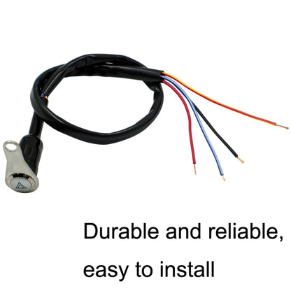 KG-057 Motorcycle Handlebar LED Self-lock Metal Button Dual Flash Switch With Light Ring, KG-057