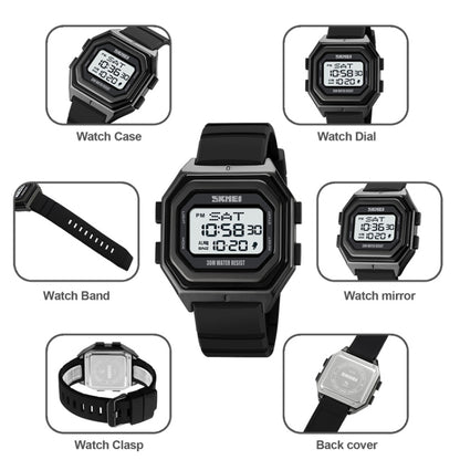 SKMEI 1875 Men Outdoor Electronic Watch Timing Multi-Functional Watch, Style:, 1875 Steel Band Black Machine, 1875 Silicone Band White Machine, 1875 Silicone Band Black Machine, 1875 Steel Band White Machine
