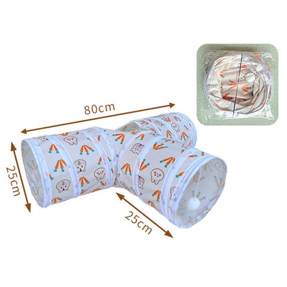 Foldable Rabbit Tunnel Suede Cat Three Exit Channel
