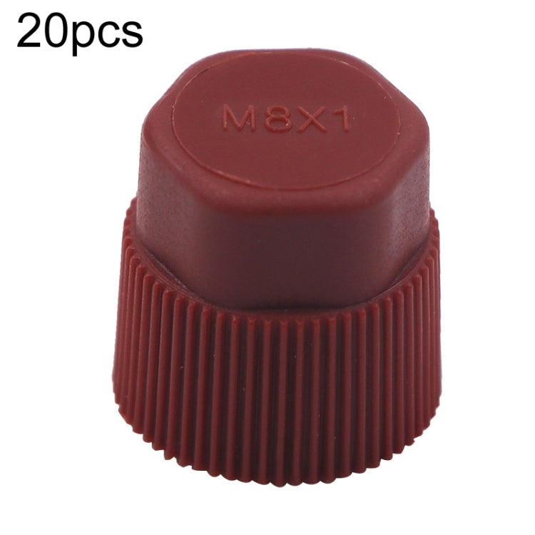 20pcs Automobile Air Conditioning Valve Plastic Dust Cap, Low Pressure, High Pressure