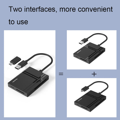 Blueendless C5U3 Type-C/USB-C 5-In-1 CF/XD/TF/SD/MS Card Reader, C5U3