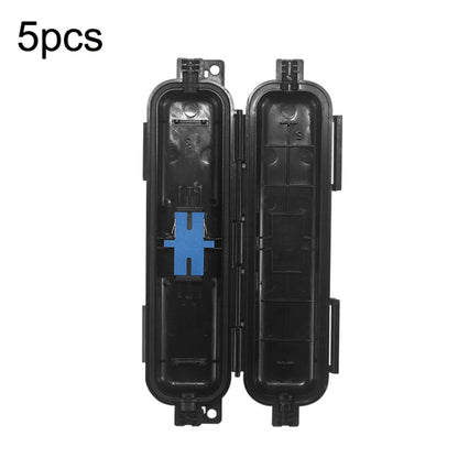 P-1101-5 5pcs SC Type Optical Fiber Waterproof Protective Box Leather Light Cable Continuation Box, 1 In 1 Out