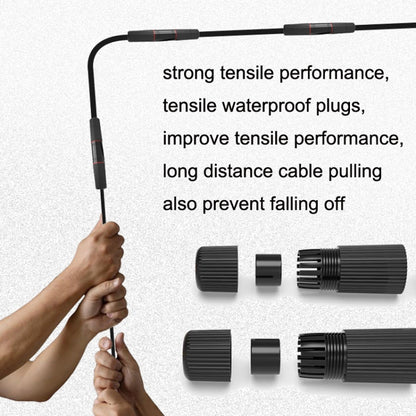 YM-8821 Pre-built Network Connectors Outdoor Waterproof Network Cable Extension Double Pass Head, Double Pass Head