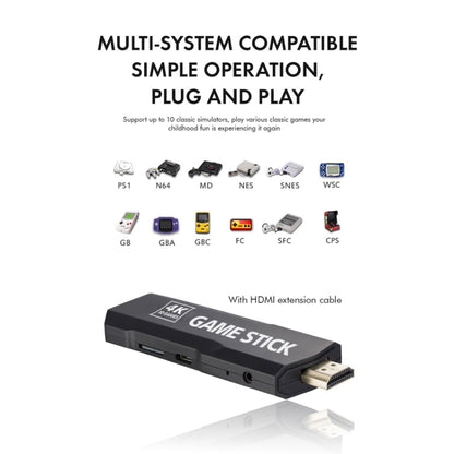 GD10 2.4G Wireless 4K HD TV Game Console PSP Game Box, Without Memory Card, 32G Built-in 15,000 Games, 64G Built-in 30,000 Games, 128G Built-in 40,000 Games