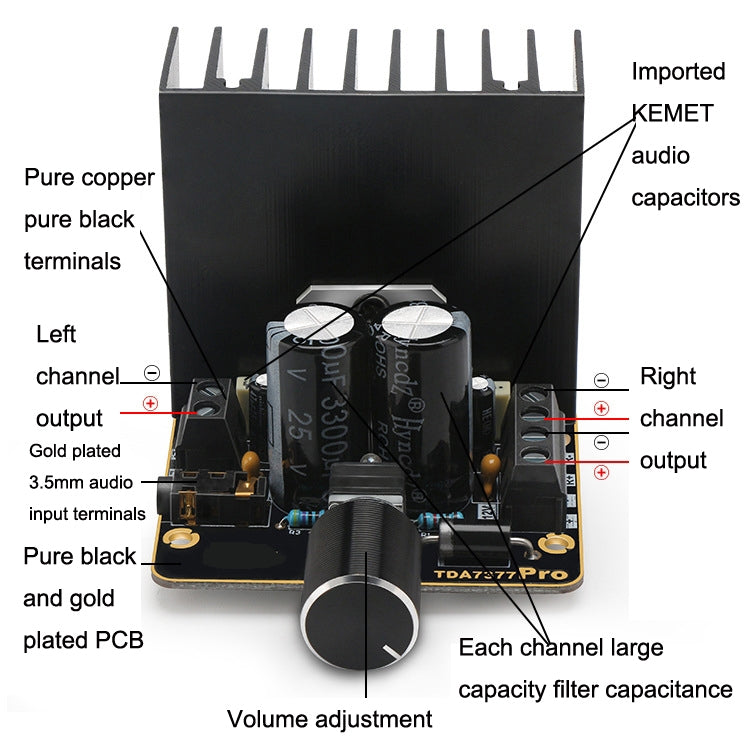 TDA7377 DIY Speaker Power Amplifier Module 12V Dual Channel Stereo 30Wx2 Car Power Amplifier Board, TDA7377