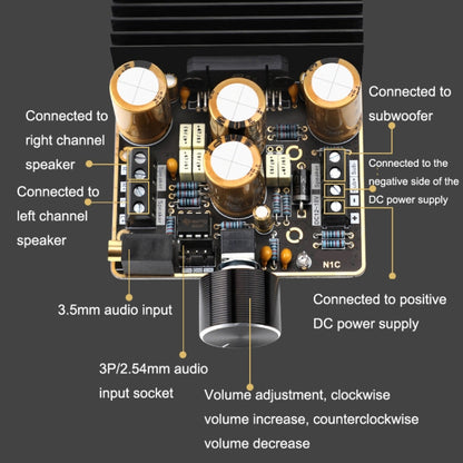 TDA7850 Amplifier Board 2.1 Channel 2x80W Car AB Type Amplifier Module DIY High Power 120W Bass, TDA7850