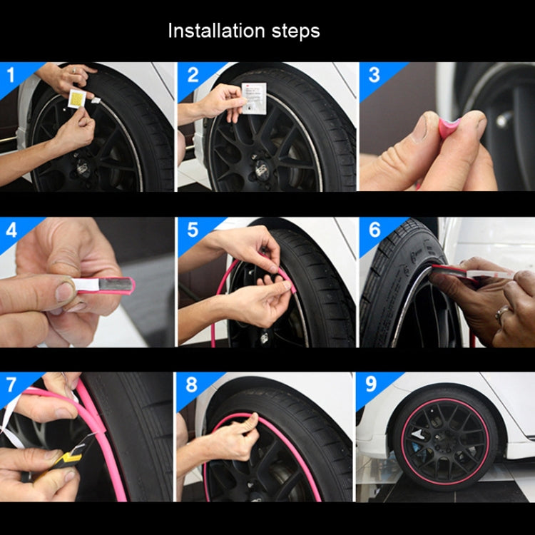 Car Wheel General TPE Protection Ring Bumper Wheel Decoration Modification Supplies, Blue, Pink, Purple, Black, Yellow, White, Orange, Gray, Red, Green