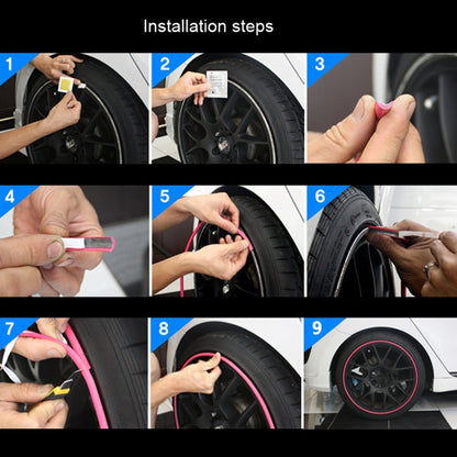 Car Wheel General TPE Protection Ring Bumper Wheel Decoration Modification Supplies, Blue, Pink, Purple, Black, Yellow, White, Orange, Gray, Red, Green