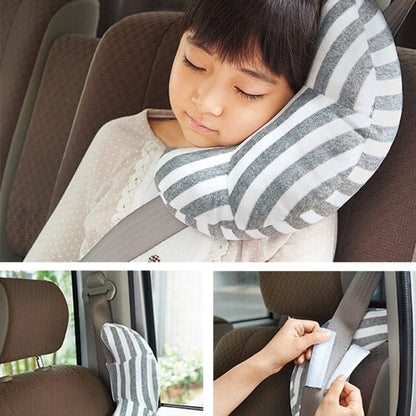 2pcs Children Neck Headrest Comfortable Shoulder Cover Car Neck Guard Pillow, 2pcs (Pink Stripe), 2pcs (Green Stripe), 2pcs (Blue Gray Strip), 2pcs (Gray Strip), 2pcs (Green Strip), 2pcs (Coffee Strip), 2pcs (Gray Stripe), 2pcs (Brown Stripe)